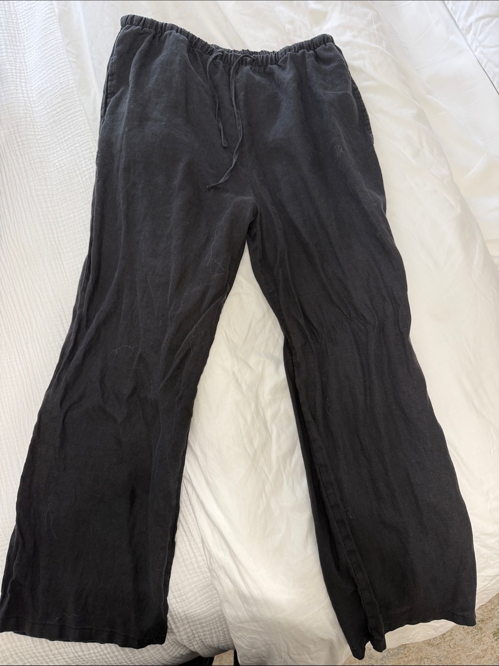 Zara Black Drawstring Wide-Leg pants
